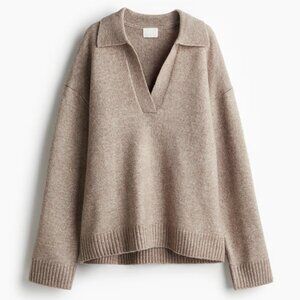 H&M V-Neck Sweater - Beige